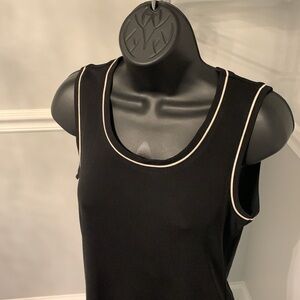 Anne Klein Black Pique Knit Sleeveless Top/Tank Size S